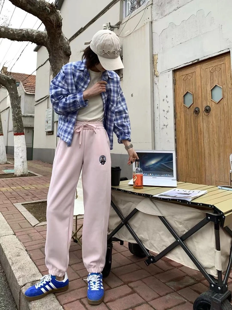 六六松紧口春款韩版休闲新款小熊卫裤8011