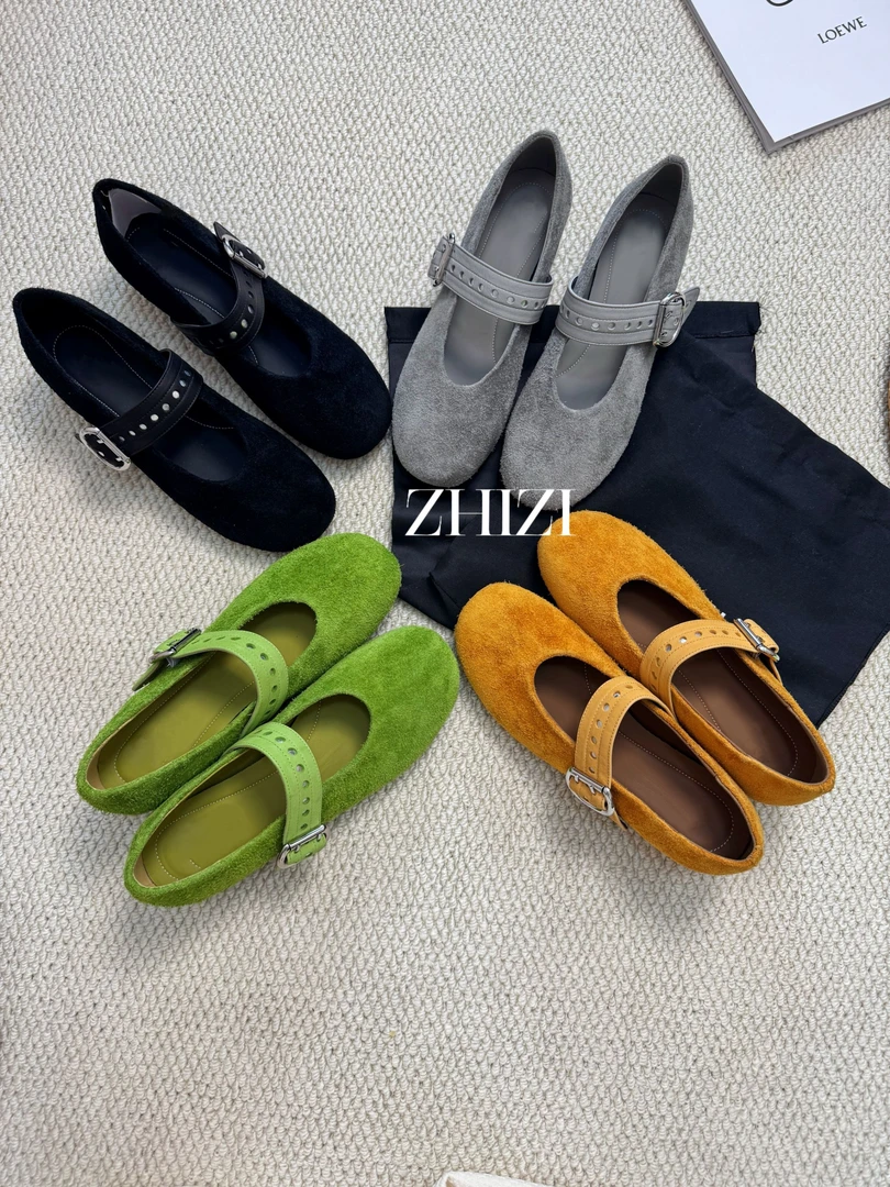 春季配裙子的鞋高级时尚牛反绒玛丽珍韩版粗跟鞋子