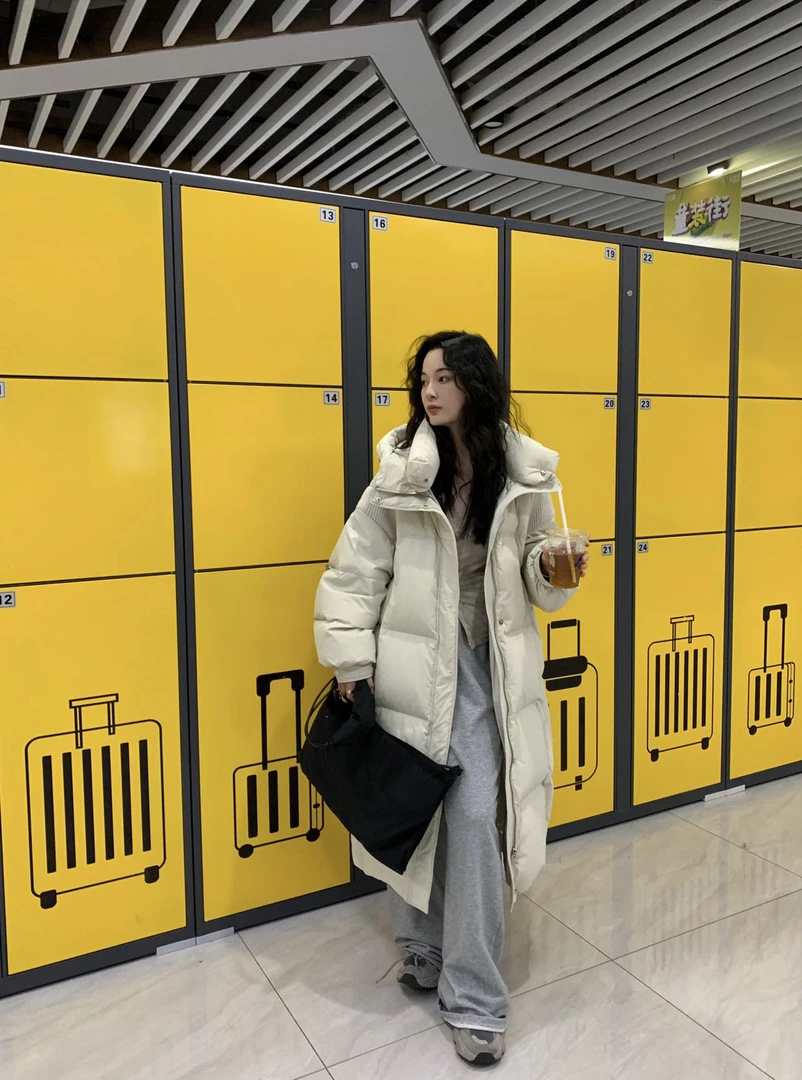 【SZKP】奶油棉花糖韩版柔软长款女款连帽羽绒服羽绒外套HS7467