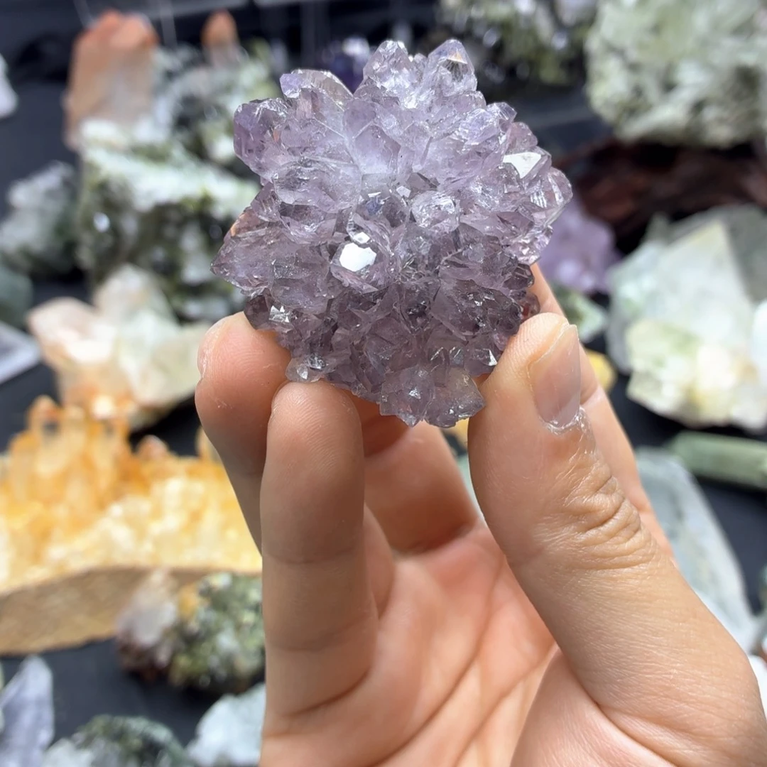 石材超透紫晶花哦