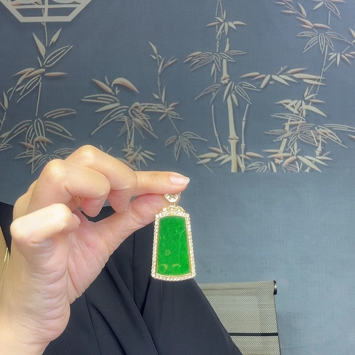 山***婷翡翠银S925镶嵌吊坠(不含链)特价