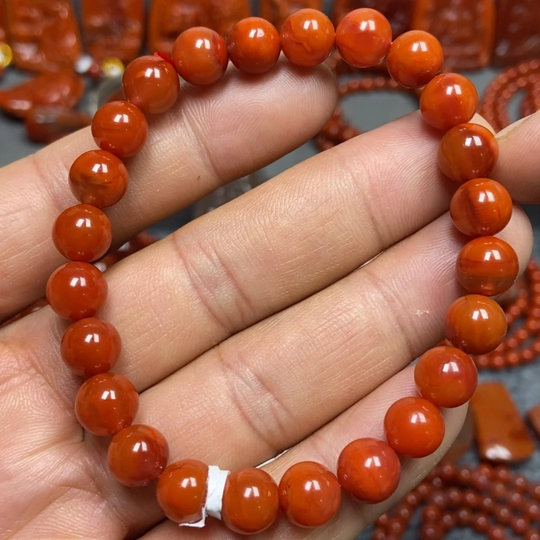 南红玛瑙手串未镶嵌8+’mm