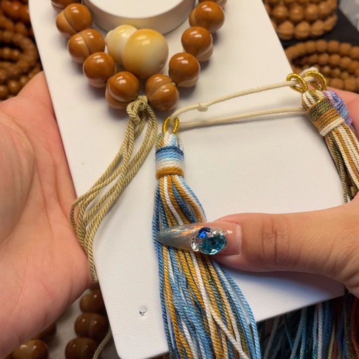 嗨***叔猴头核桃手串全品15柯基屁桃加葫芦3号流苏