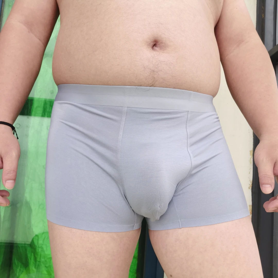 50支人棉莫代尔男士内裤男无痕透气7A抗菌四角裤大码平角短裤