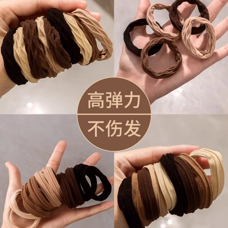 网红高弹力耐用皮筋女扎头无接缝发圈皮套女头绳加粗耐用发绳头饰