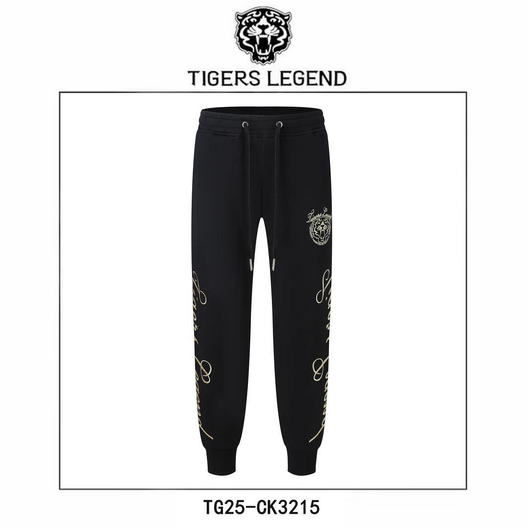 TIGERS LEGEND束腿裤刺绣长虎头裤潮休闲裤重工轻奢卫裤CK3215