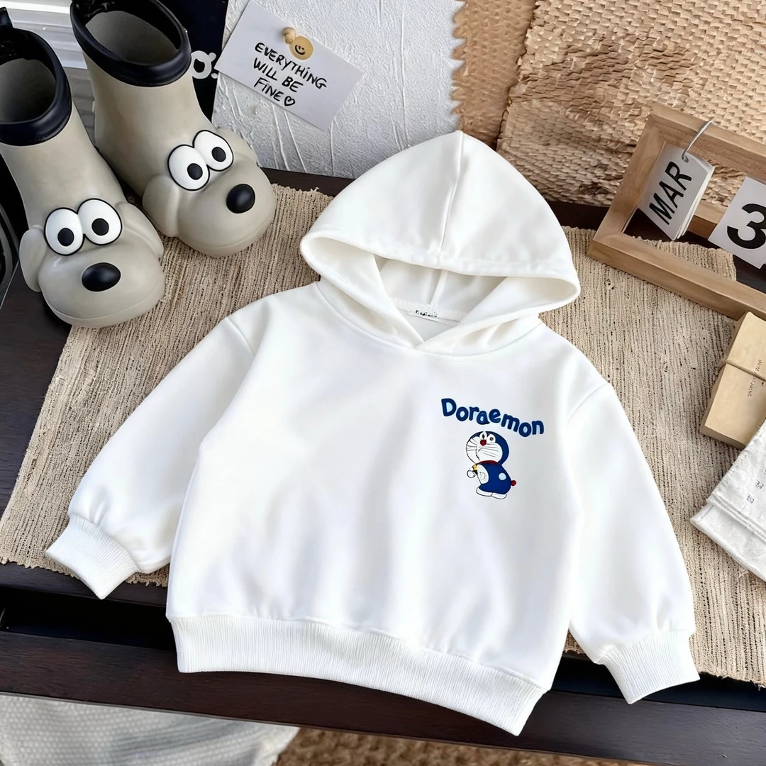 加绒/不加绒连帽外套卡通秋冬男童套头韩版卫衣上衣小童长袖女孩
