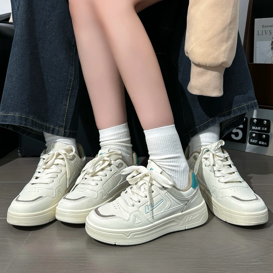 回力厚底白绿复古情侣款百搭板鞋2025年秋季爆款学生轻便休闲鞋女