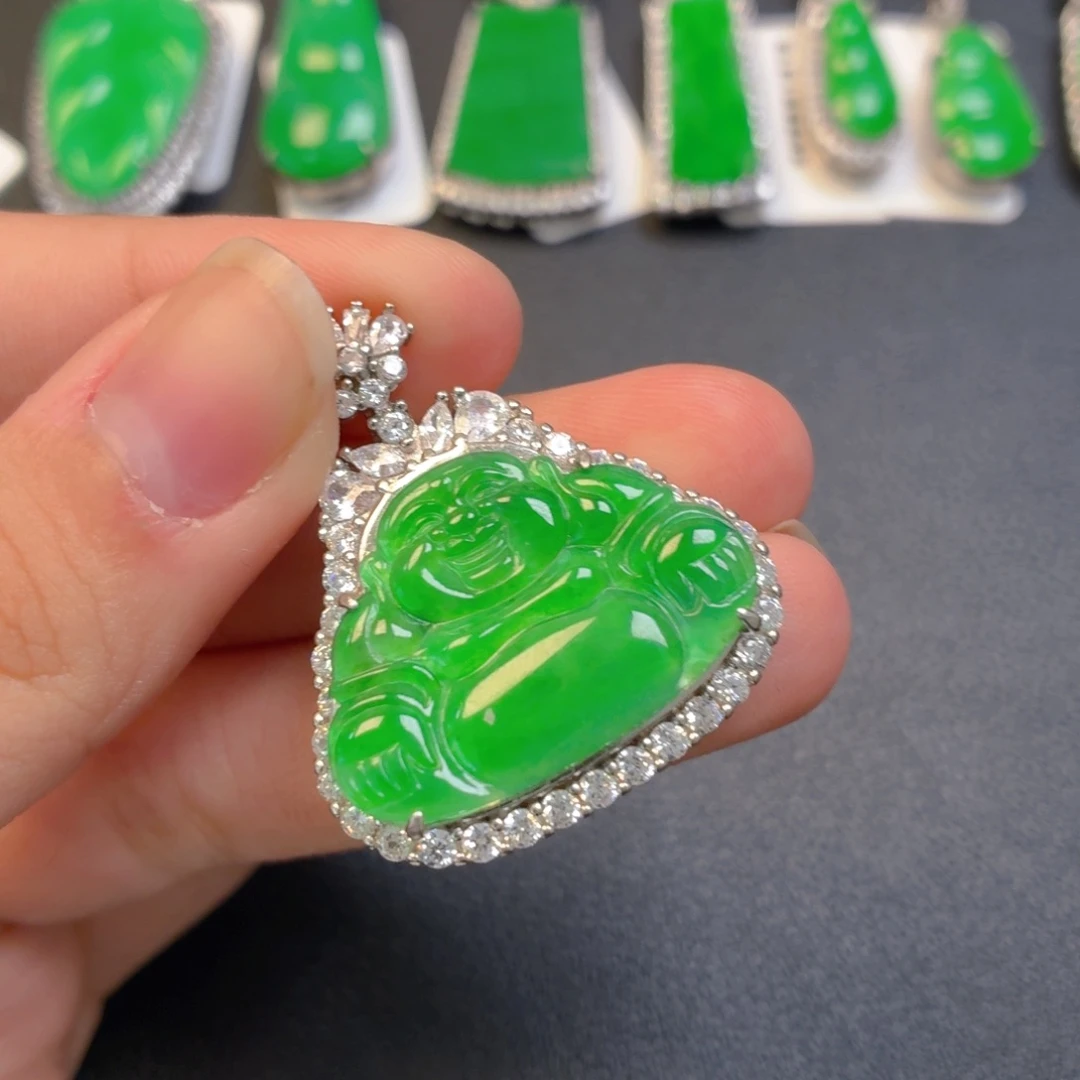 翡翠银S925镶嵌颈饰