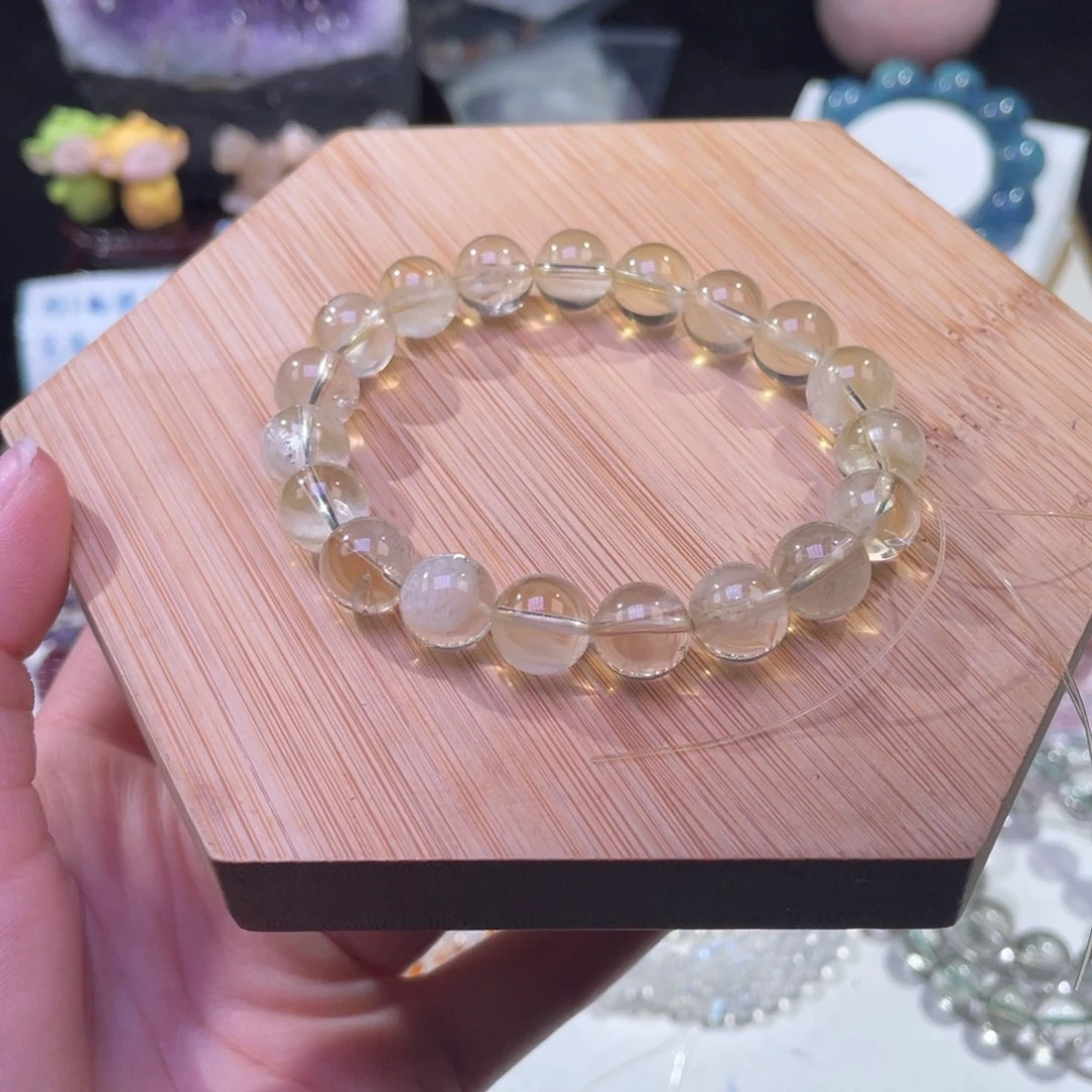 未镶嵌手链水晶净体胶花黄水晶共生10+