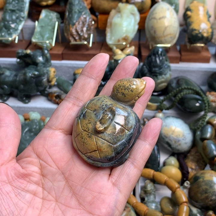 岫岩河磨玉（透闪石质玉）手把件未镶嵌覃*天