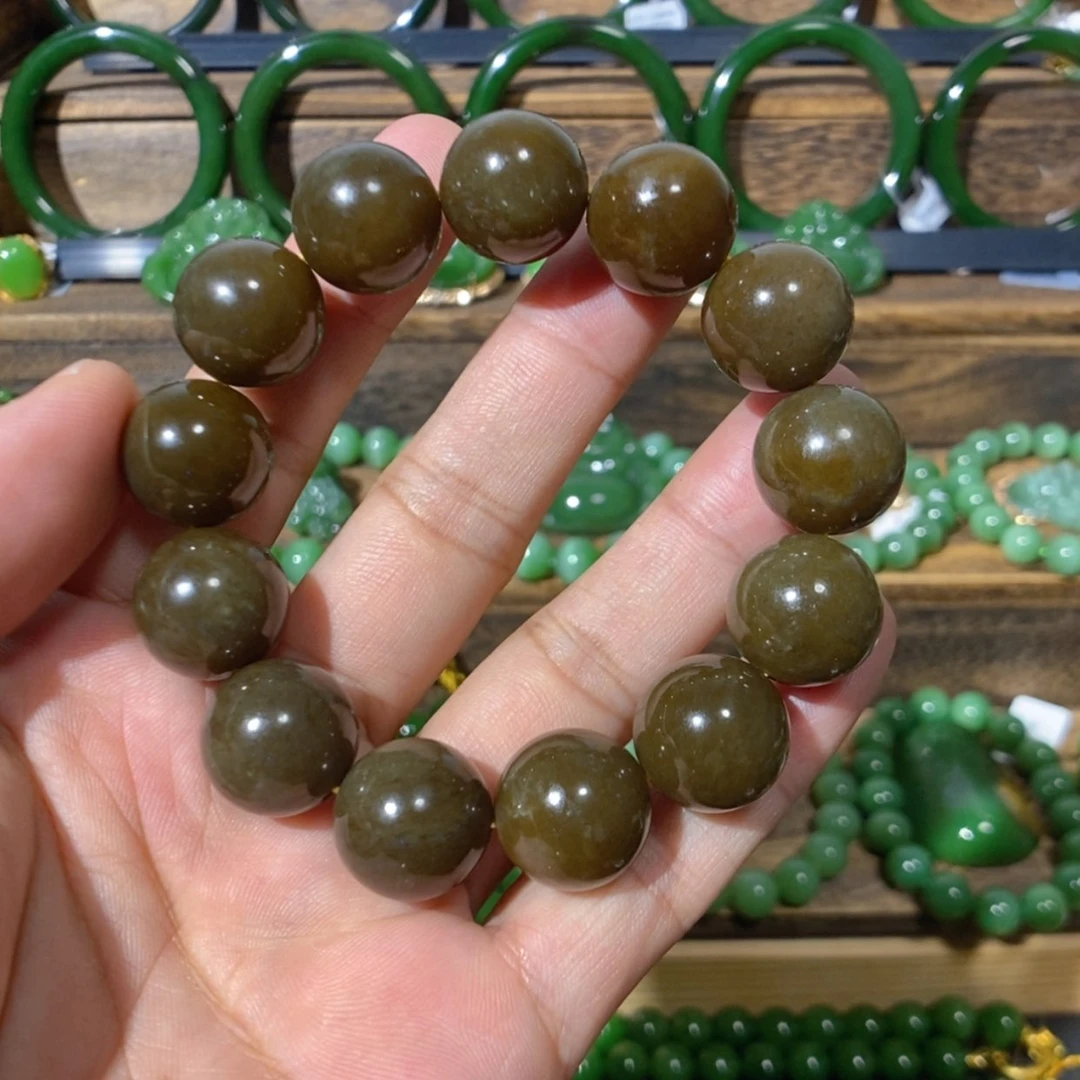 【闪购商品】和田玉未镶嵌吊坠(不含链)老红糖手串 16