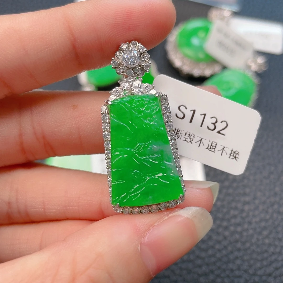 【闪购商品】翡翠吊坠(不含链)银S925镶嵌