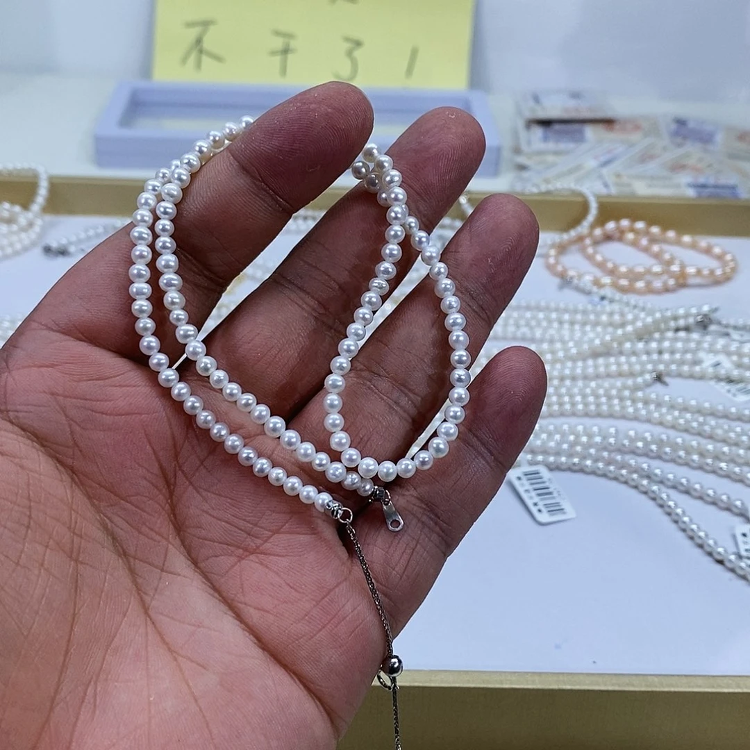 淡水珍珠颈饰银S925镶嵌