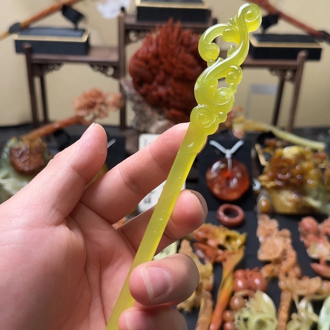 蛇纹石玉未镶嵌发饰