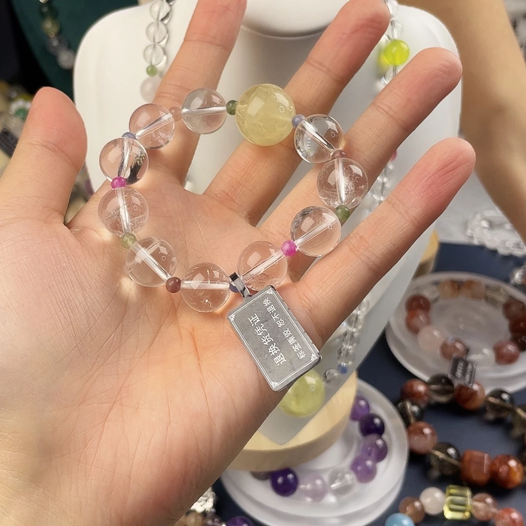 银S925镶嵌手链烟晶