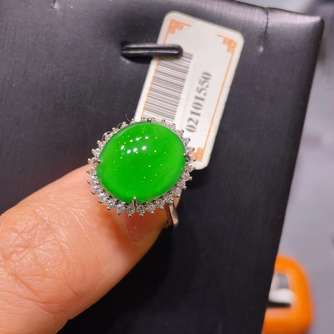 翡翠银S925镶嵌项链戒指