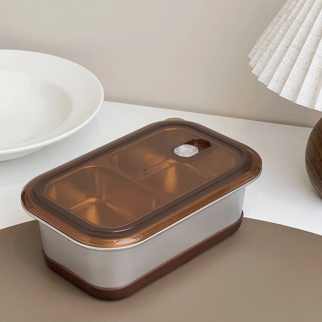 【悠之家】304不锈钢便当饭盒 双层分格学生上班族带盖餐盒保温便携