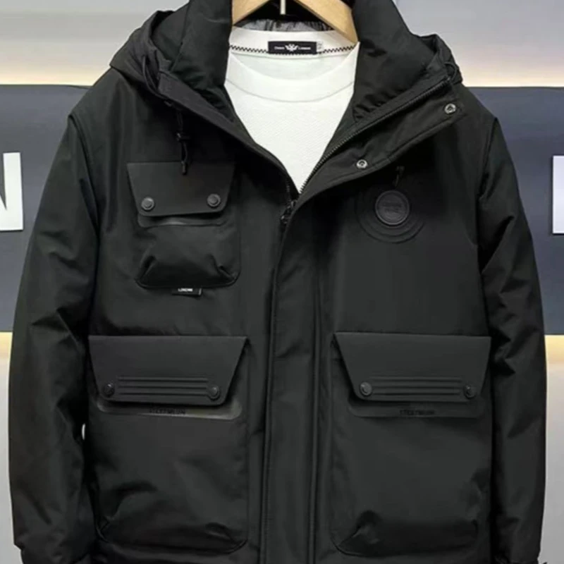 阿聪3692黑*【太空舱】2024冬季新款舒适保暖潮流户工装连帽