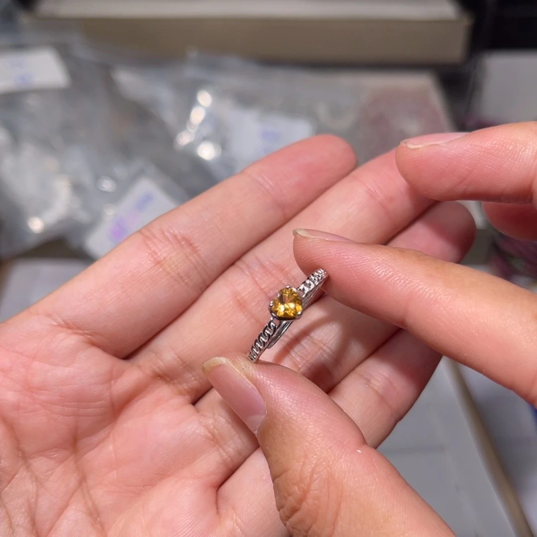 水晶手链银S925镶嵌黄水晶053