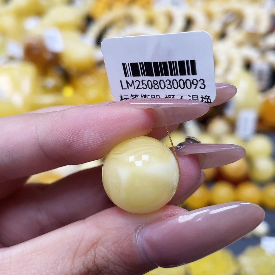 琥珀未镶嵌裸石16.9mm圆珠