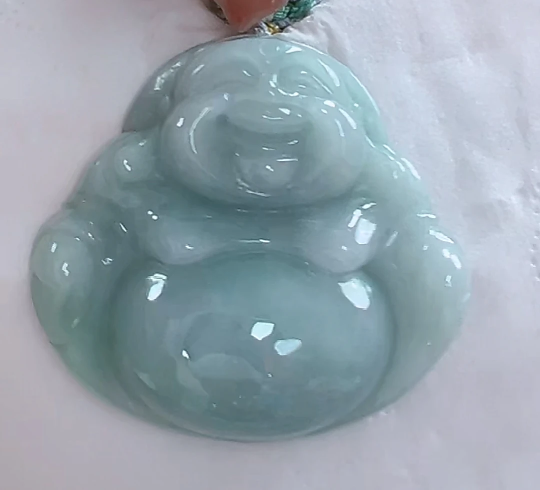 天然翡翠A货佛公（多样性发货发一件）宽52-55高46-49厚11+送绳