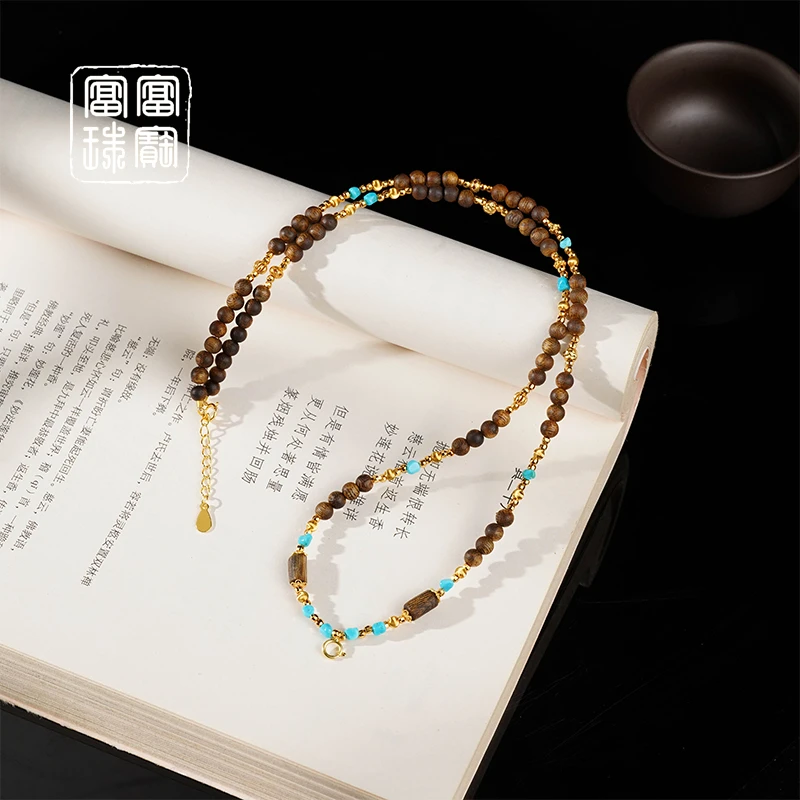 沉香【静砚】富富珠宝 沉香时尚项链（天然珠宝多样性发）