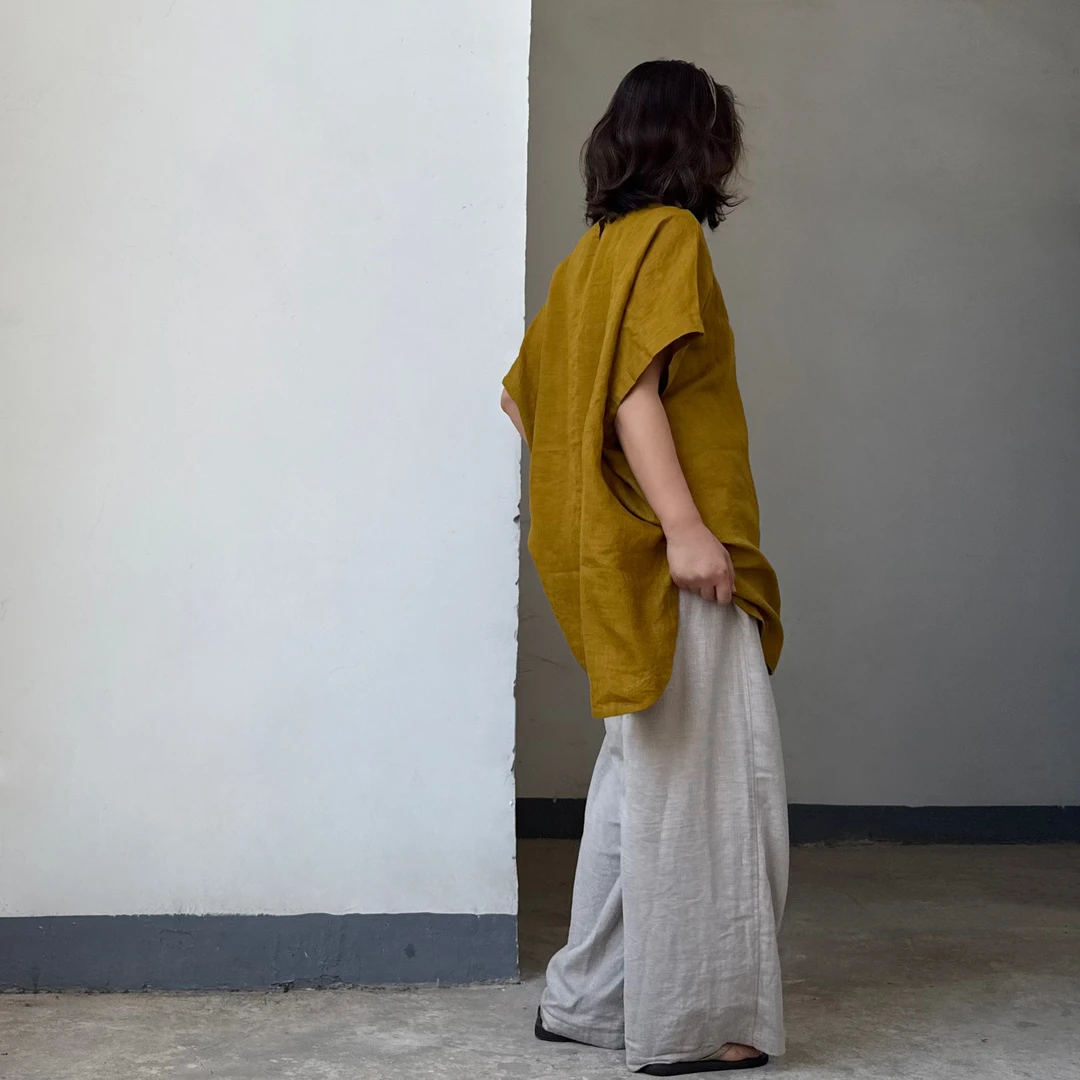 知性满满简约舒适复古百搭春夏圆领衫