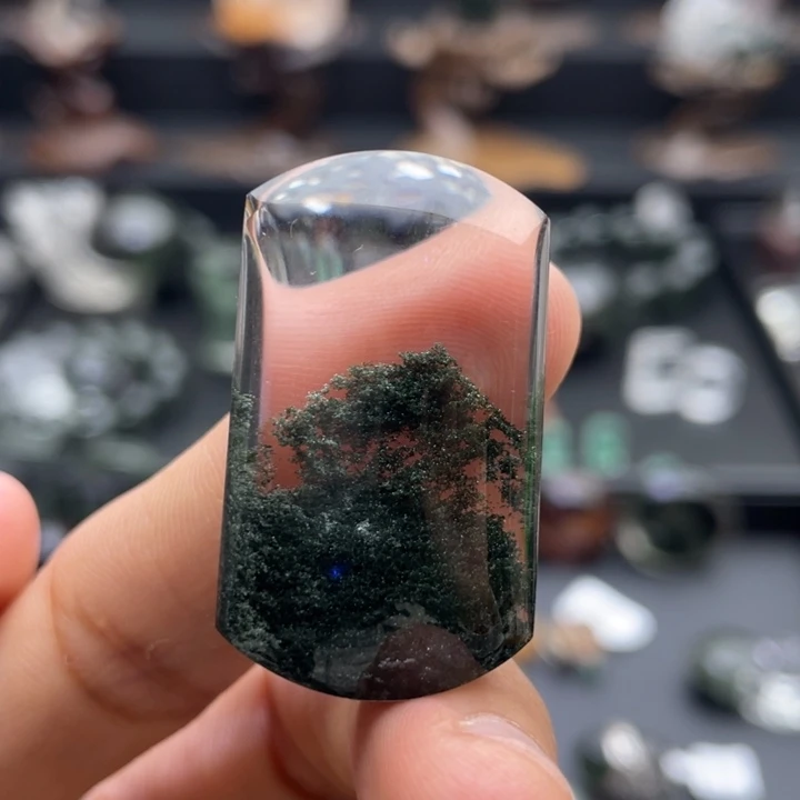 颈饰未镶嵌水晶绿幽灵聚宝盆定制