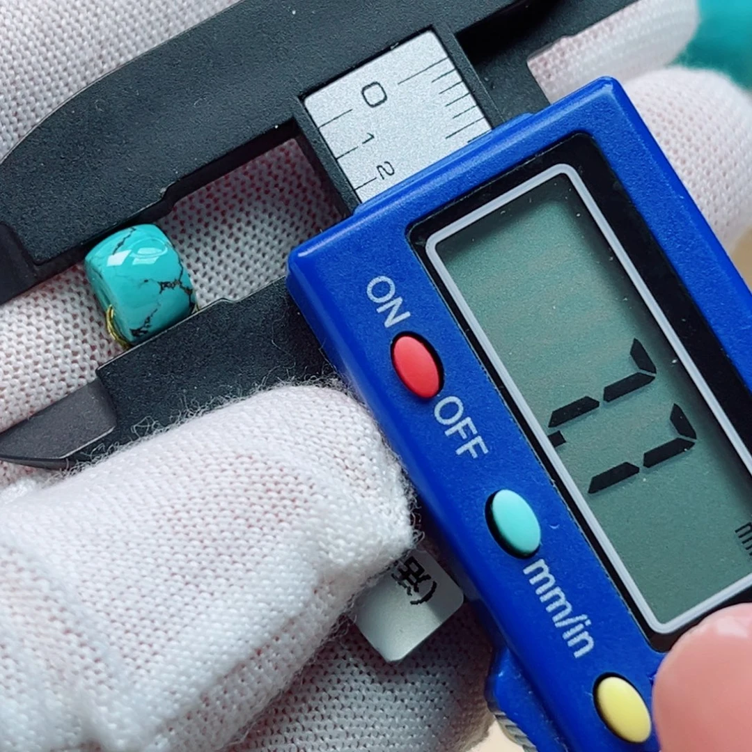 未镶嵌绿松石直切鼓珠