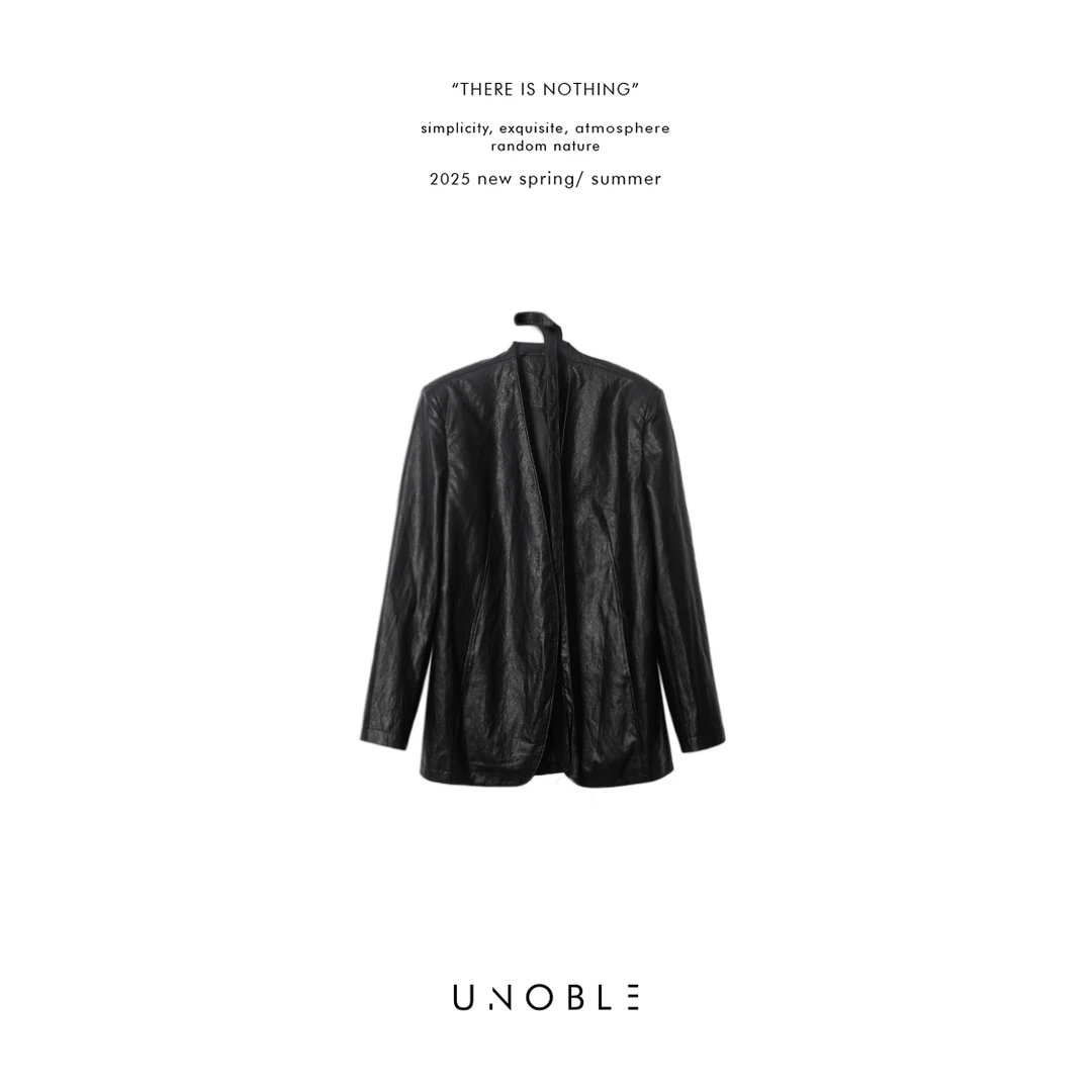 UNOBLE 2025 S/S【飘带西装皮衣外套】UNW25103396