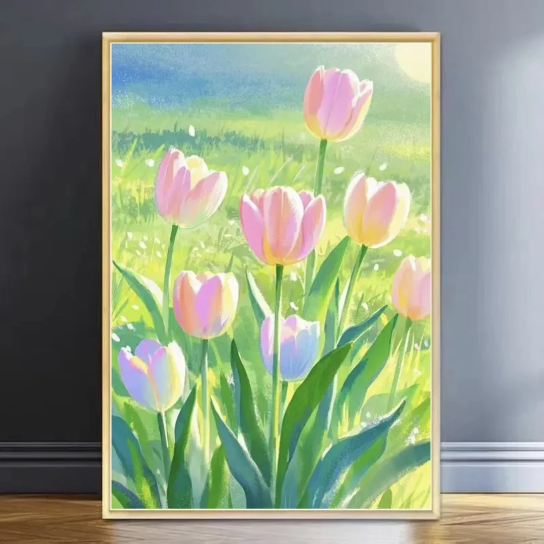 蒙娜丽莎十字绣：清新郁金香新款客厅卧室简约现代花卉41色手工