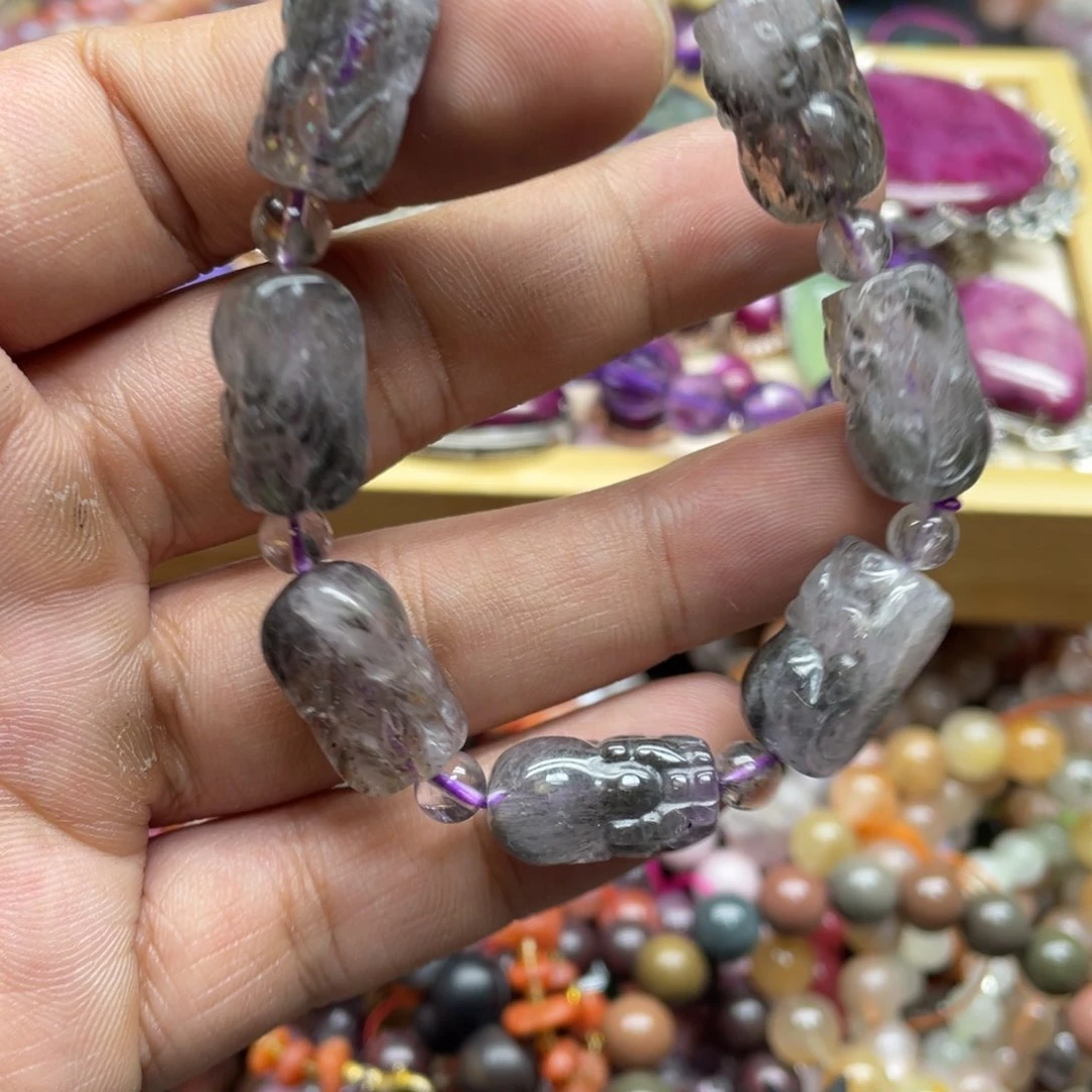 银S800镀金镶嵌颈饰紫晶