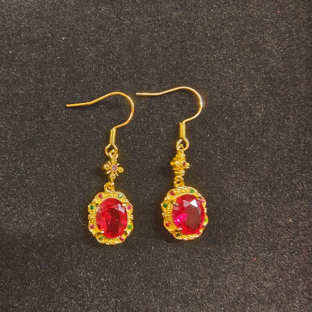 【月总】BM-S233#星光璀璨培育红宝石合金镶嵌吊坠