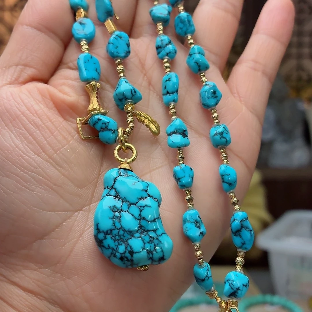 18K金镶嵌绿松石珠宝奇石