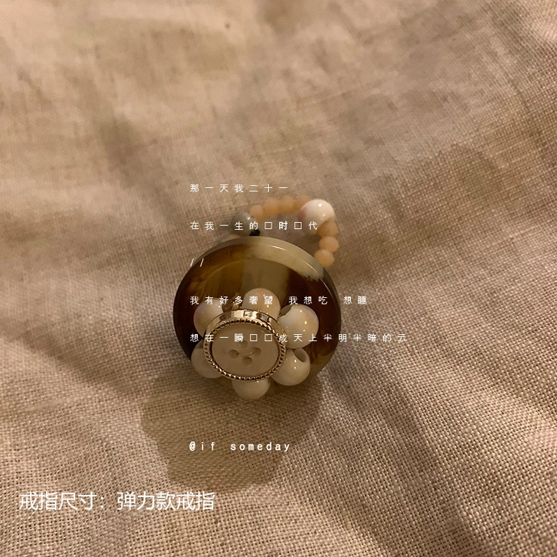 非金属莫桑石戒指 小众百搭设计感戒指10011-01