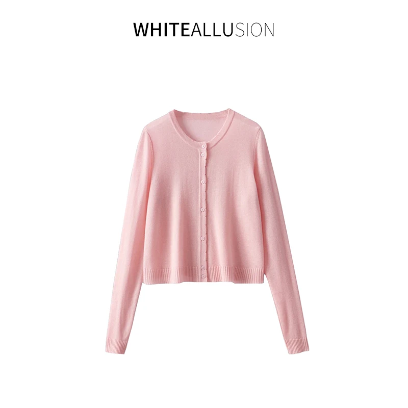 素典【芝士奶酪】欧若风外搭水溶羊毛开衫多巴胺穿搭薄款针织4214