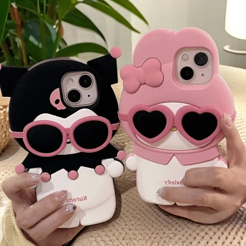 新款墨镜库洛米适用苹果15手机壳iphone14promax高级感13可爱硅胶