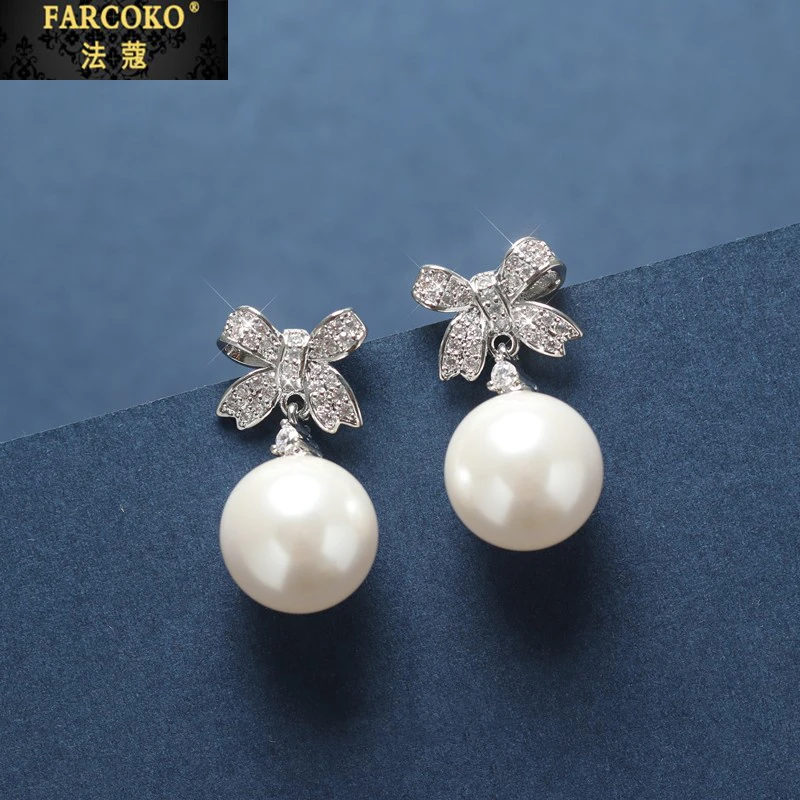 FARCOKO/法蔻耳环耳坠女复古蝴蝶结耳钉情人节生日礼物送女友老婆