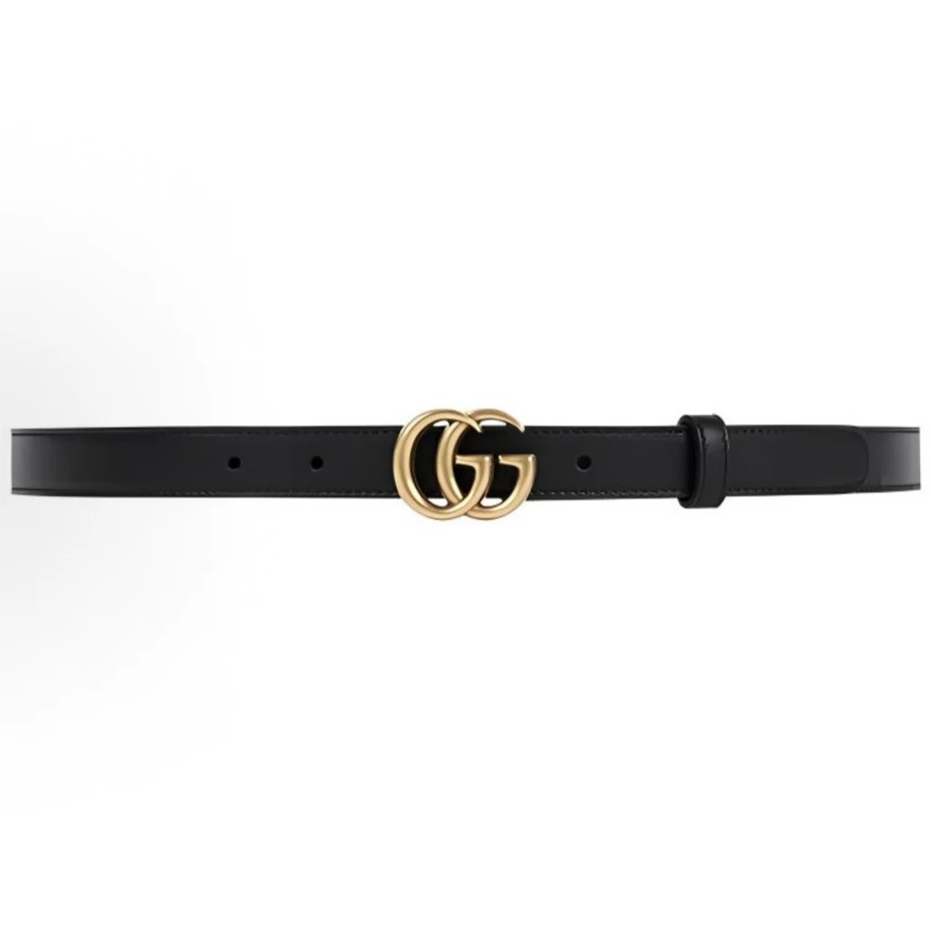 99新 GUCCI/古驰 互扣式双G针扣皮带/D02200