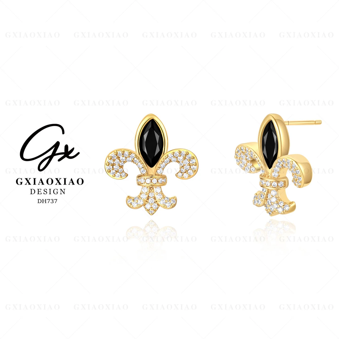 G XIAOXIAO 镀K金  【鸢尾花】法式高级感气质经典耳环 DH737