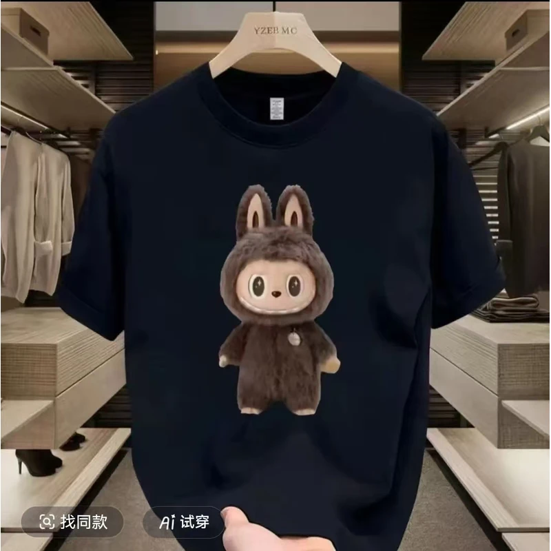 【一折粉丝福利】2025春夏新款奢品男女同款重磅情侣时尚休闲T恤-44