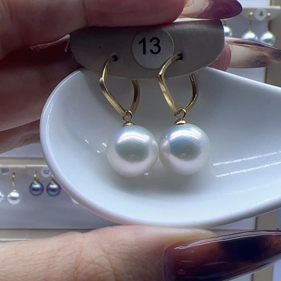 淡水珍珠耳饰18K金镶嵌
