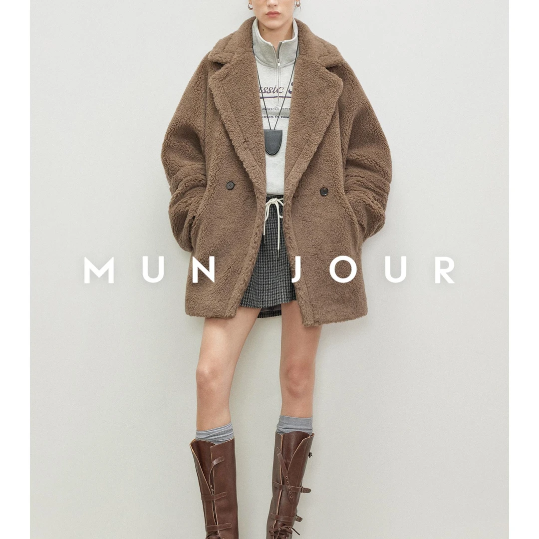 【达人专属】M@x 重磅骆驼绒经典大翻领廓形短款泰迪大衣