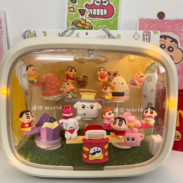 蜡笔小新跷跷板手办摆件