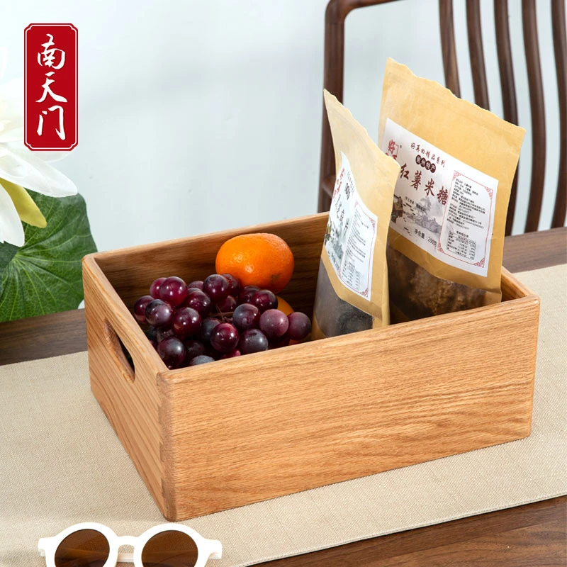 （新品）南天门 北美白橡木台面原木长方型收纳盒