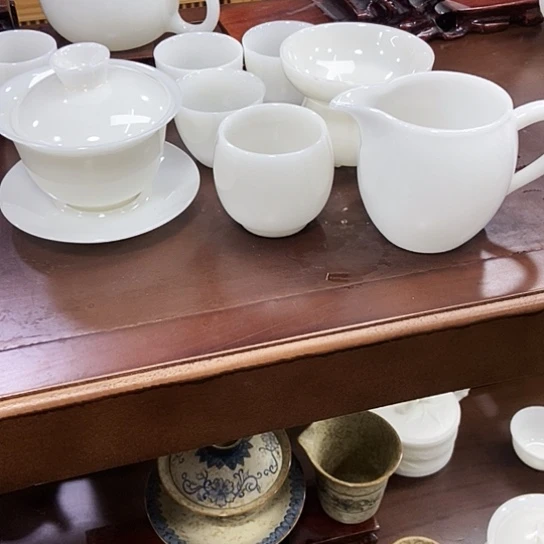 璞玉盖碗三主人杯三客杯