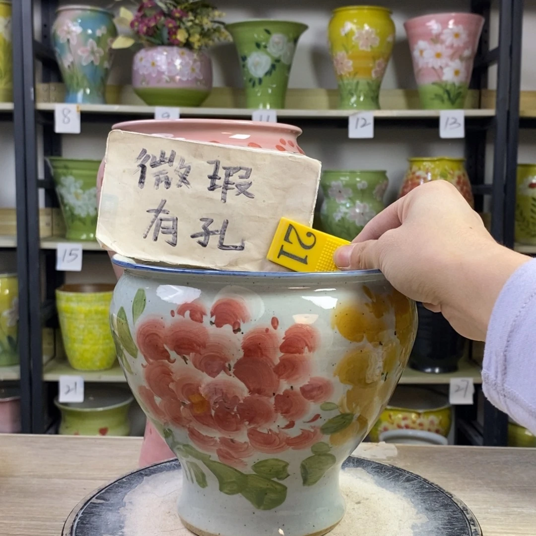 景德镇手工手绘陶瓷花盆