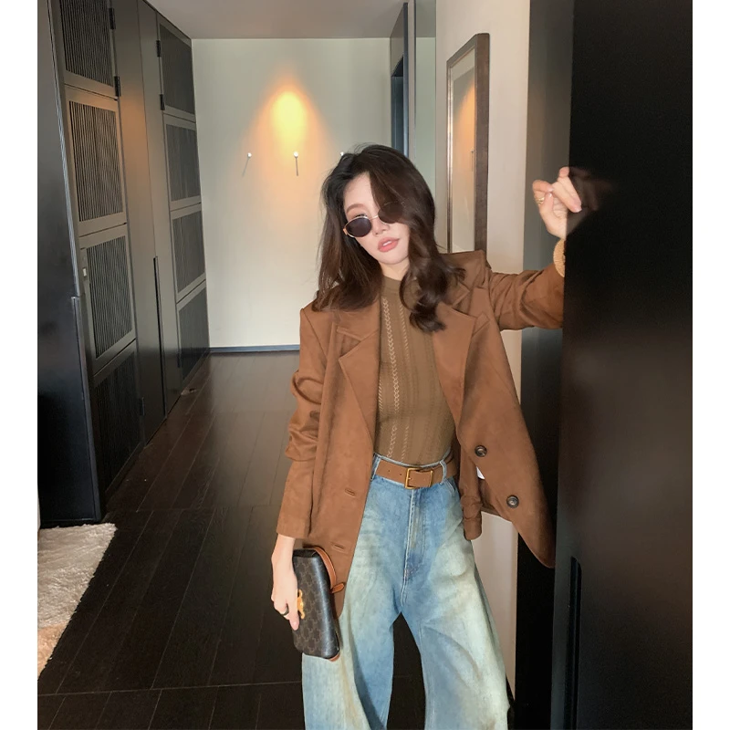 【ALONE SAVOR】龍喜儿 洒脱女主老钱风轻奢休闲宽松西装外套T717
