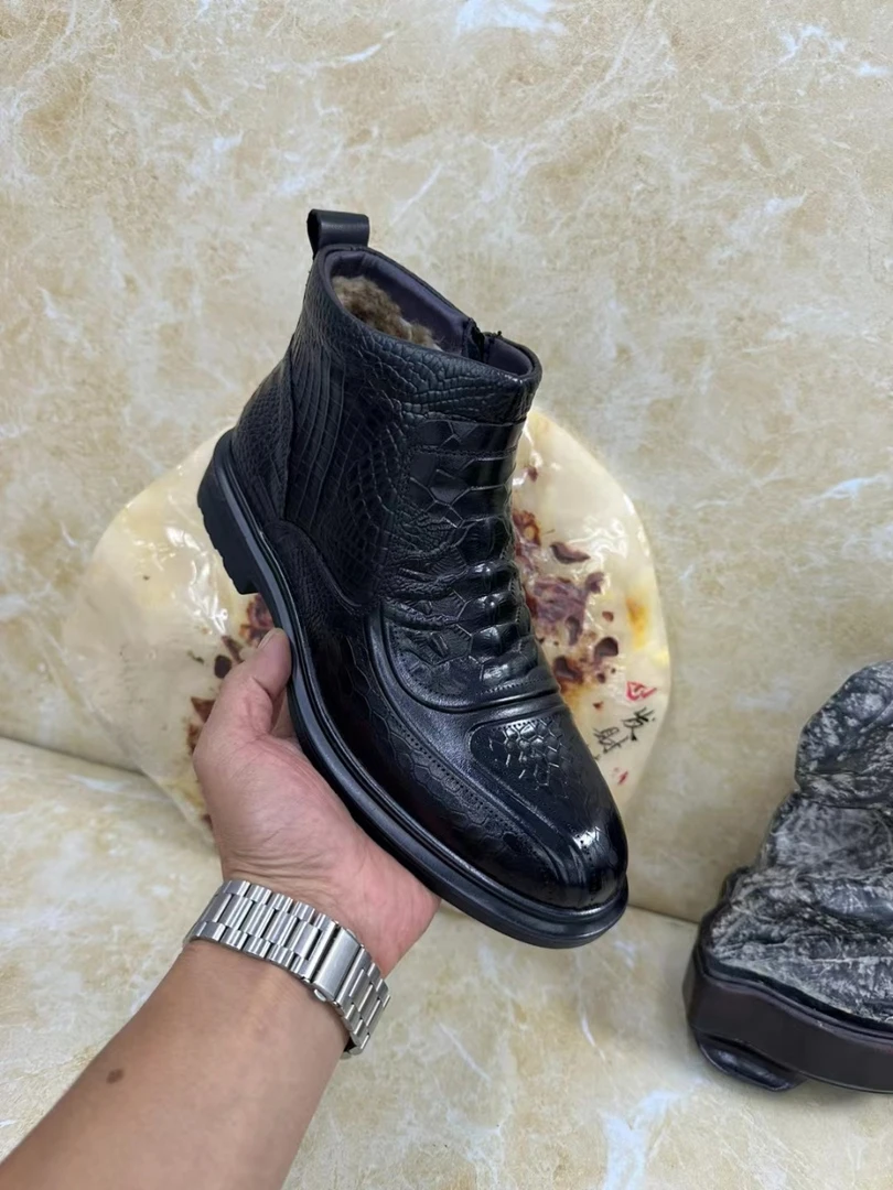 工装鞋民族风休闲皮鞋高帮棉鞋商务风休闲纯色休闲风148号